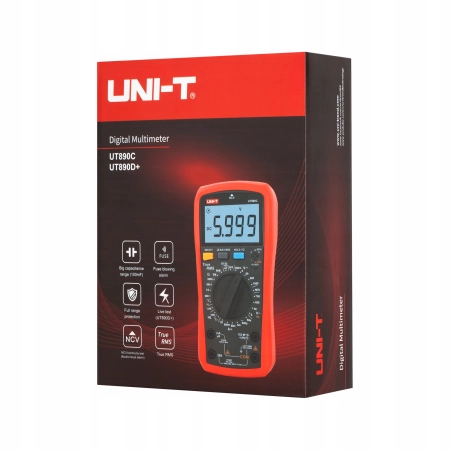 MIERNIK UNIWERSALNY NAPIĘCIA PRĄDU MULTIMETR UNI-T UNIT WOLTOMIERZ UT890D+