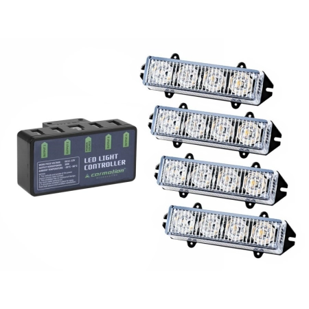 LAMPY OSTRZEGAWCZE STROBOSKOPOWE LED KOGUTY 4 SZT