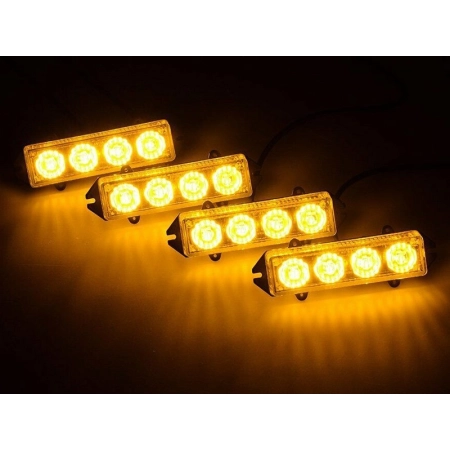 LAMPY OSTRZEGAWCZE STROBOSKOPOWE LED KOGUTY 4 SZT