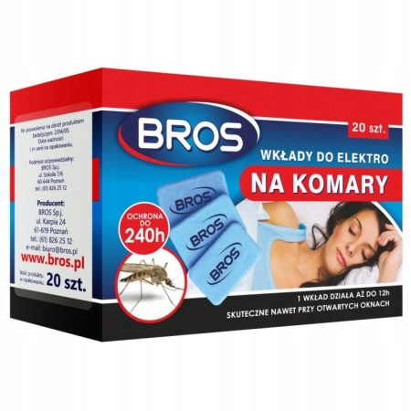 BROS WKŁADY DO ELEKTROFUMIGATORA 20szt.