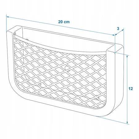 ELASTYCZNA SIATKA Z PLASTIKOWĄ RAMKĄ ORGANIZER DO SAMOCHODU KAMPERA 20X12CM