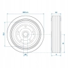 KÓŁKO DO KOŁA PODPOROWEGO PRZYCZEPY 200x60 MM METALOWA FELGA, GUMOWA OPONA