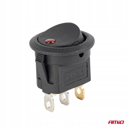 PRZEŁĄCZNIK KOŁYSKOWY OKRĄGŁY PODŚWIETLANY 12V 20A CZERWONY WŁĄCZNIK