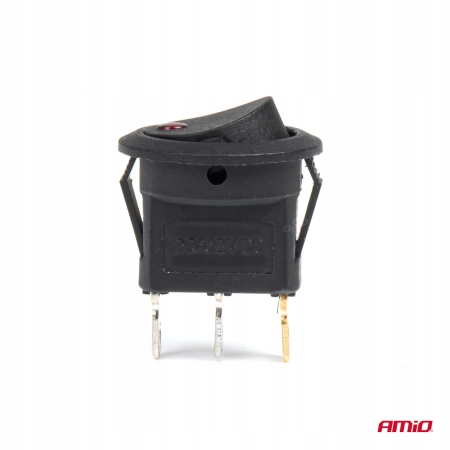 PRZEŁĄCZNIK KOŁYSKOWY OKRĄGŁY PODŚWIETLANY 12V 20A CZERWONY WŁĄCZNIK