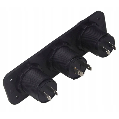 Panel gniazdo zapalniczki 12V + 2x USB + woltomierz wodoodporne PLS37